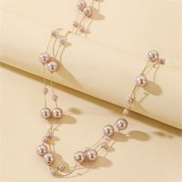 Exaggerated Long Pearl Simple Alloy Multi-layer Necklace Wholesale sku image 2