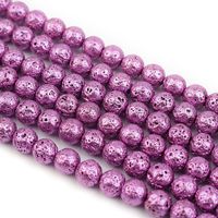 8mm Natural Volcanic Stone Scattered Water-plated Volcanic Rock Round Beads sku image 1