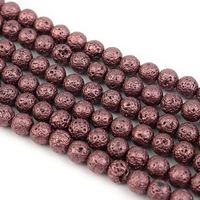 8mm Natural Volcanic Stone Scattered Water-plated Volcanic Rock Round Beads sku image 5