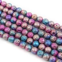 8mm Natural Volcanic Stone Scattered Water-plated Volcanic Rock Round Beads sku image 6