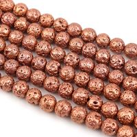 8mm Natural Volcanic Stone Scattered Water-plated Volcanic Rock Round Beads sku image 7