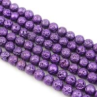 8mm Natural Volcanic Stone Scattered Water-plated Volcanic Rock Round Beads sku image 8
