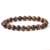 Fashion Retro Bracelet Round Natural Tiger Eye Stone Bracelet sku image 1