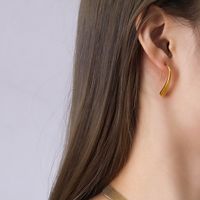 Mode Forme C Placage Acier Au Titane Pas D'incrustation Des Boucles D'oreilles sku image 10