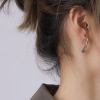 Mode Forme C Placage Acier Au Titane Pas D'incrustation Des Boucles D'oreilles sku image 11