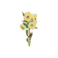 Fashion Van Gogh's Sunflower Alloy Drip Oil Brooch Badge sku image 1