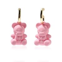 Boucles D&#39;oreilles En Forme D&#39;ours En Cuivre De Couleur Bonbon sku image 4