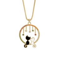 Cute Cat Pendant Simple Single Layer Copper Necklace Jewelry Female sku image 2