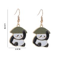 Pendientes De Aleación De Animales Divertidos De Dibujos Animados De Panda Lindo De Nueva Moda sku image 2