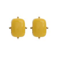 New Candy-colored Female Geometric Square Simple Alloy Earrings sku image 1