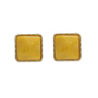 New Candy-colored Female Geometric Square Simple Alloy Earrings sku image 13
