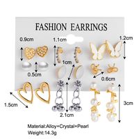 Fashion Earrings Set 9 Pairs Of Creative Acrylic Butterfly Hollow Heart Earrings main image 3