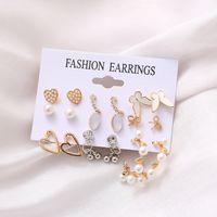 Fashion Earrings Set 9 Pairs Of Creative Acrylic Butterfly Hollow Heart Earrings main image 4