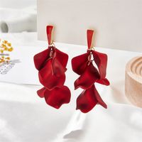 1 Pair Fashion Leaf Arylic Plating Women's Drop Earrings sku image 1