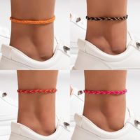 Simple Foot Accessories Bohemian Contrast Color Woven Anklet main image 1