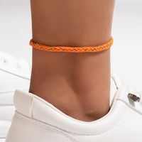 Simple Foot Accessories Bohemian Contrast Color Woven Anklet main image 3