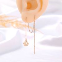 Fashion New Hollow Cage Copper Zircon Pendant Tassel Pierced Ear Line main image 6