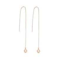 Fashion New Hollow Cage Copper Zircon Pendant Tassel Pierced Ear Line main image 8