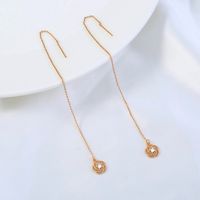 Une Paire De Nouvelles Boucles D&#39;oreilles Percées À Pampille En Cuivre Et Zircon Rose main image 9