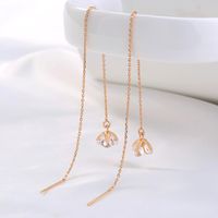 New Flower Copper Zircon Pendant Tassel Pierced Pair Of Earrings main image 3