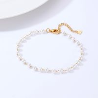Chinoiserie Circle Imitation Pearl Women's Anklet main image 2