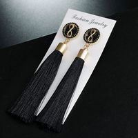 New Long Tassel Earrings High-end Diamond 8-character Polyester Earrings sku image 1