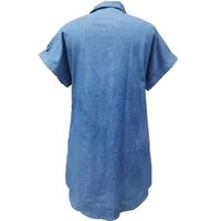 Fashion Casual Zip Denim Shirt Short Sleeve Dress main image 4