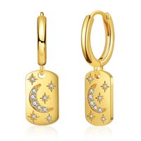 Fashion Copper Plated 18k Gold Micro-set Zircon Ear Buckle main image 2