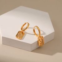 Fashion Copper Plated 18k Gold Micro-set Zircon Ear Buckle main image 5