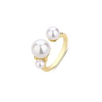 Fashion S925 Sterling Silver Inlaid Pearl Opening Ring Female main image 6