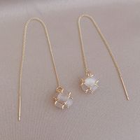 Simple Opal Earrings Fashion Geometric Long Alloy Drop Earrings main image 1