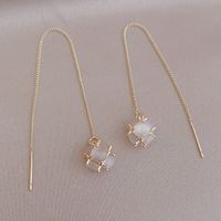 Simple Opal Earrings Fashion Geometric Long Alloy Drop Earrings main image 2