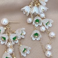 Fashion Pearl Lily Of The Valley Flower Tassel Alloy Drop Earrings main image 4