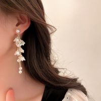 Fashion Pearl Lily Of The Valley Flower Tassel Alloy Drop Earrings main image 5
