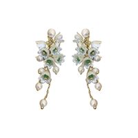 Fashion Pearl Lily Of The Valley Flower Tassel Alloy Drop Earrings main image 6