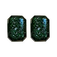 Fashion Retro Green Resin Square Geometric Earrings Alloy Stud Earrings main image 6