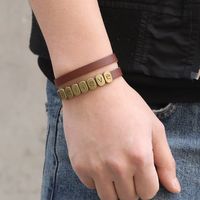 Retro Believe Alloy Letter Leather Bracelet Wholesale main image 4