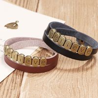 Retro Believe Alloy Letter Leather Bracelet Wholesale main image 5