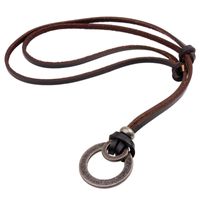 Cowhide Leather Rope Alloy Necklace Jewelry Pendant main image 2