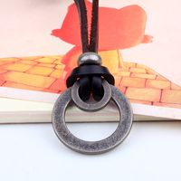 Cowhide Leather Rope Alloy Necklace Jewelry Pendant main image 4
