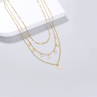 Jewelry Simple Fashion Star Tassel Moon Crescent Multi-layer Alloy Necklace main image 3