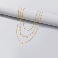Jewelry Simple Fashion Star Tassel Moon Crescent Multi-layer Alloy Necklace main image 4