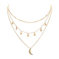 Jewelry Simple Fashion Star Tassel Moon Crescent Multi-layer Alloy Necklace main image 6