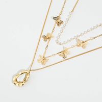 Accessories Fashion Irregular Pendant Butterfly Multi-layer Alloy Necklace Women main image 3