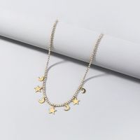 Jewelry Women's Simple Star Moon Combination Pendant Alloy Necklace main image 4