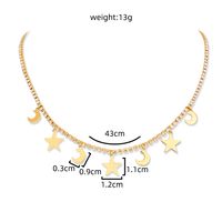 Jewelry Women's Simple Star Moon Combination Pendant Alloy Necklace main image 5