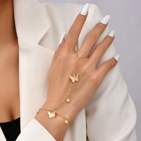 Fashion Geometric Alloy Sequin Chain Ring Hoop Bracelet main image 5