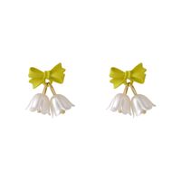 Spring And Summer Green Bell Tulip Flower Alloy Earrings main image 6