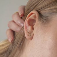 Nuevos Aretes Pequeños De Circón De Cobre Con Mini Flor Coreana De Moda main image 5