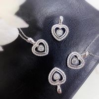 Pendentif Creux Doux En Forme De Coeur Femme Chandail Cadeau Saint Valentin Chaîne En Cuivre main image 3